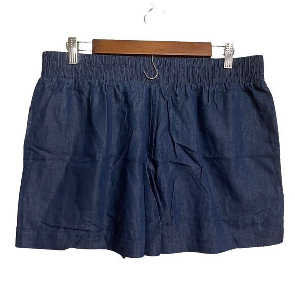 Apt 9 Womens Blue Chambray Cotton Lycocell High Rise Stretch Waist Shorts Medium - Picture 7 of 7